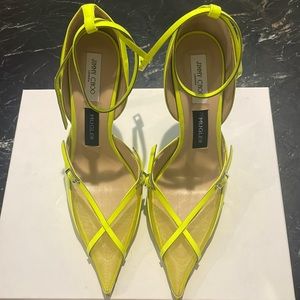 Jimmy Choo x Mugler Leather and Mesh Pump size 38.5